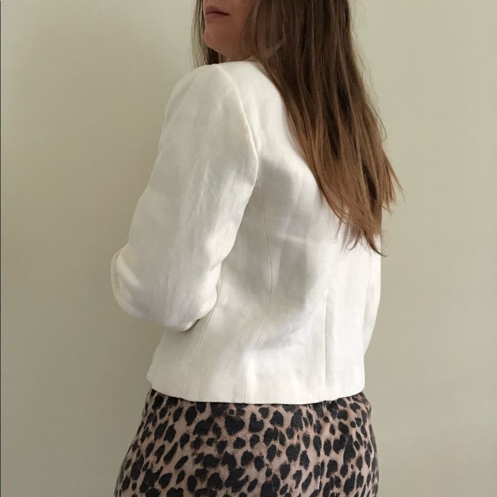 Vintage Linda Allard Ivory Linen Embroidered Jacket 2 Old Money Quiet Luxury - Picture 4 of 14